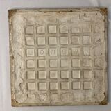 Longwy, old tile earthenware under flat decoration herons nineteenth