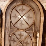 Set of 4 decorative carved glass windows from the 1900s