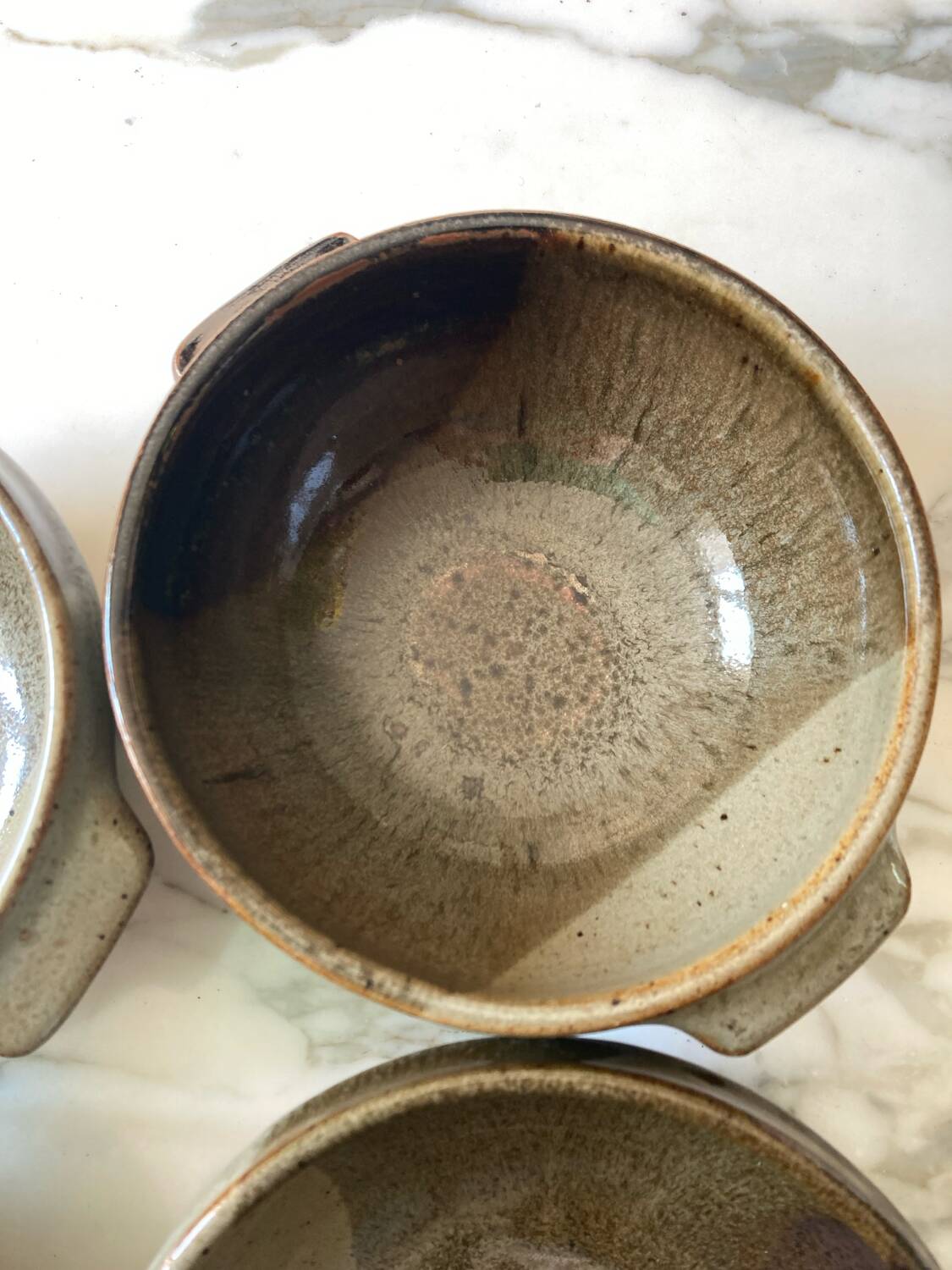 4 bols à oreilles en grès du Marais vintage