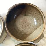 4 bols à oreilles en grès du Marais vintage