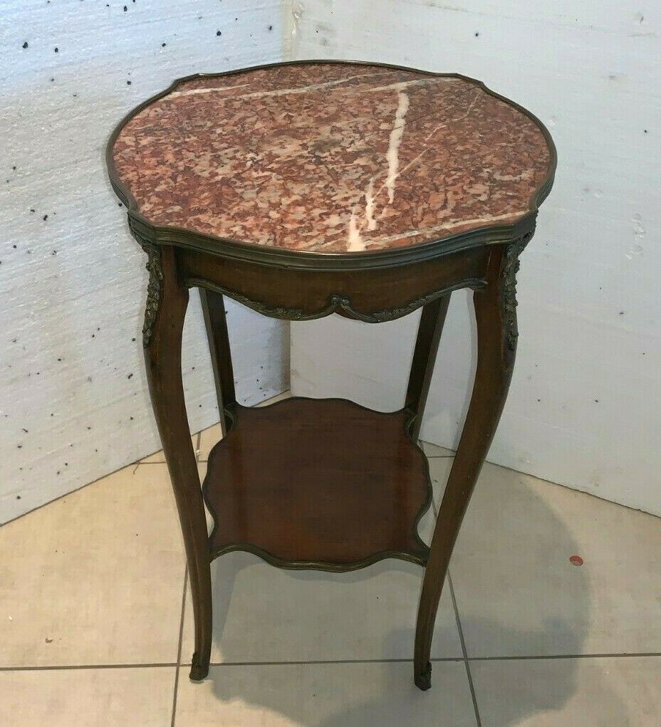 Napoleon III Mahogany and Marble Healing 20th Century Leg Tablet