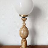 Large onyx and opaline egg lamp 60 cm