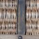 OLD WICKER STEEL AND WOOD TRAVEL TRUNK