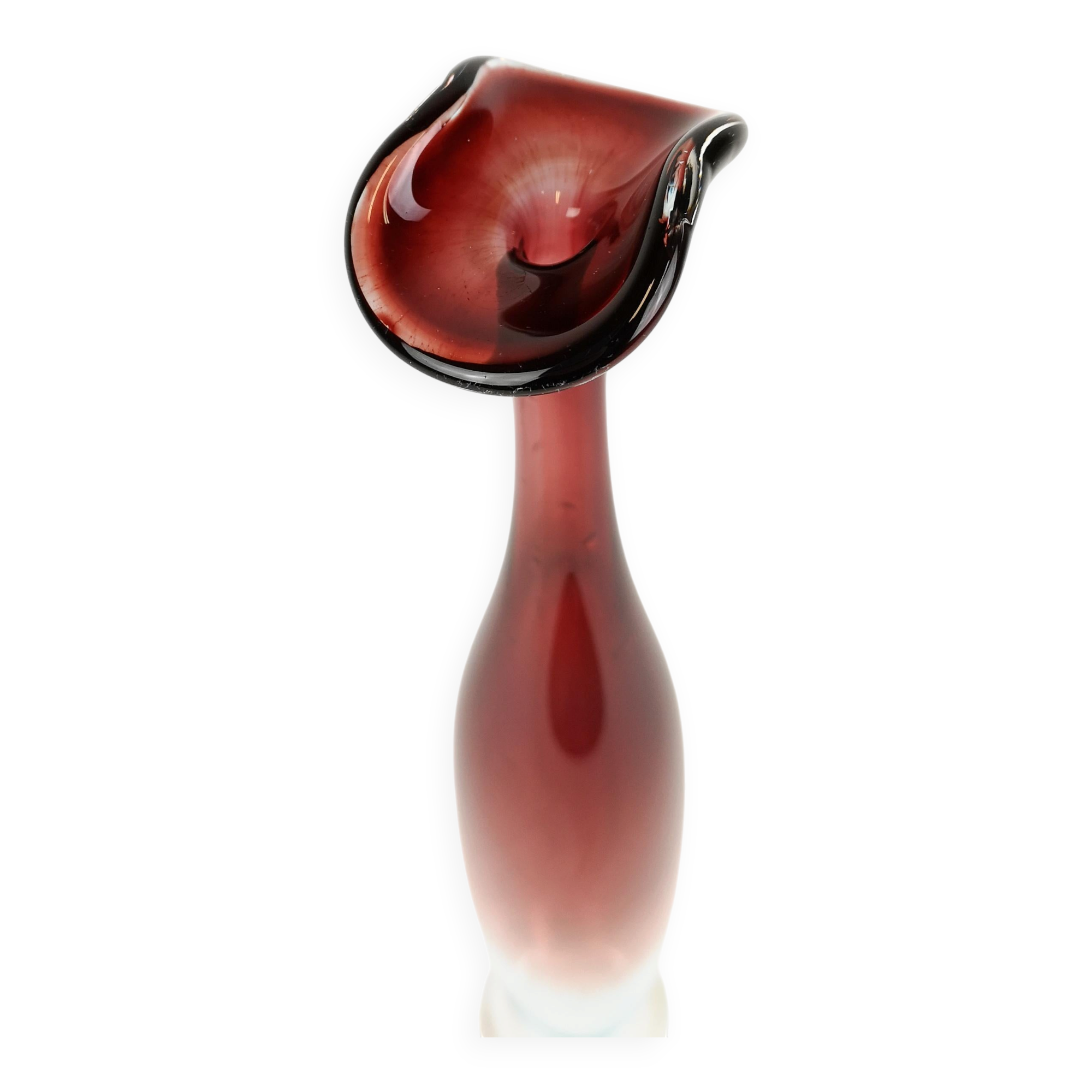 Midcentury display vase by Nils Landberg, Orrefors, circa 1950.