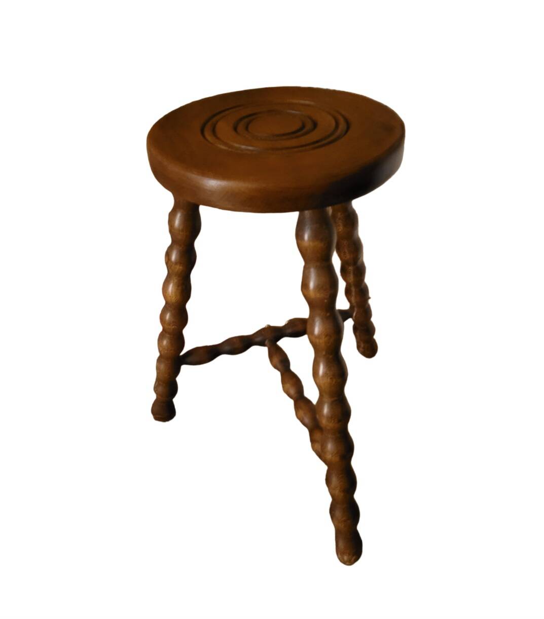 Tripod stool with turned legs