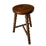 Tripod stool with turned legs