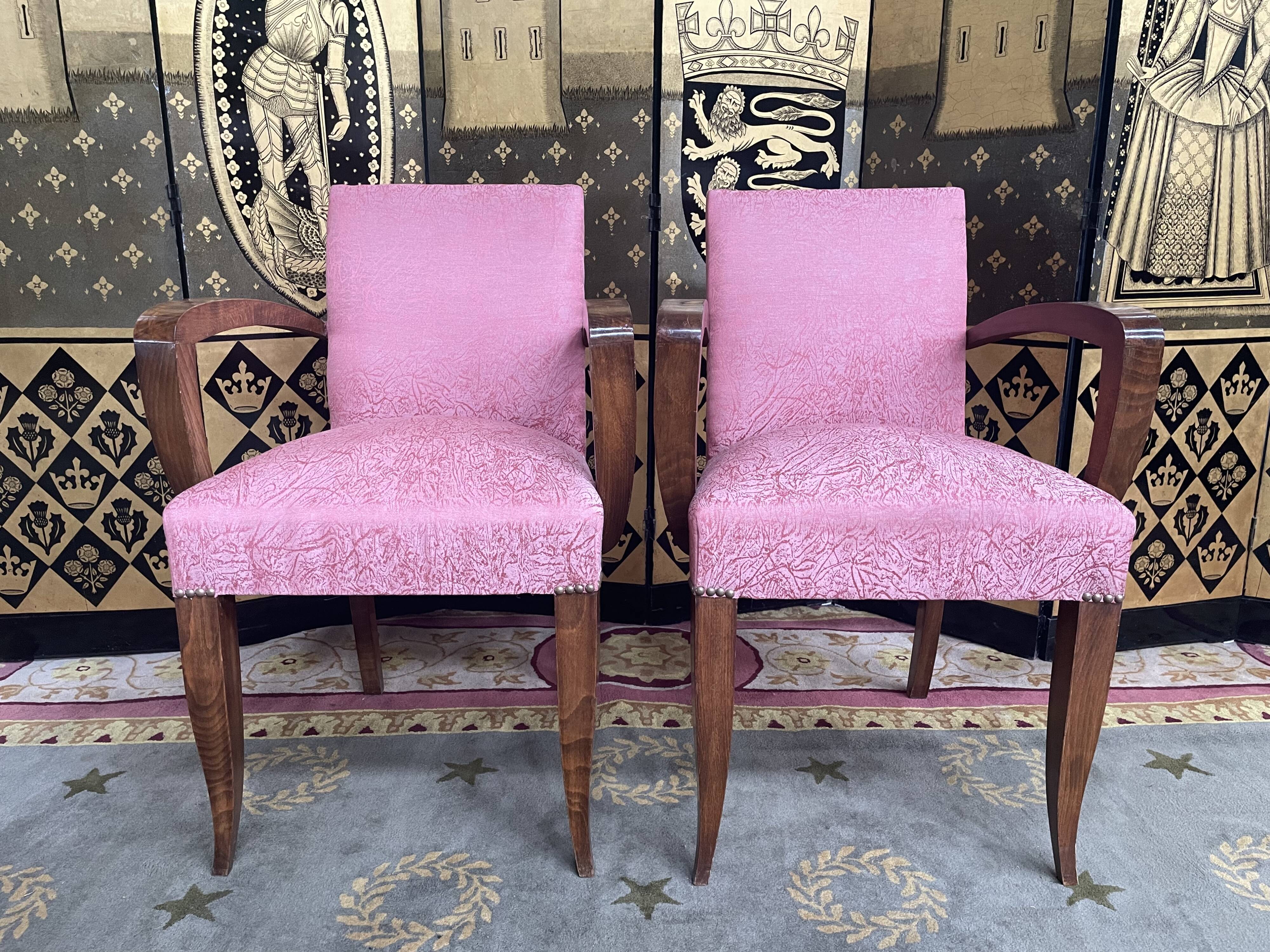 Pair of Art Deco bridge armchairs