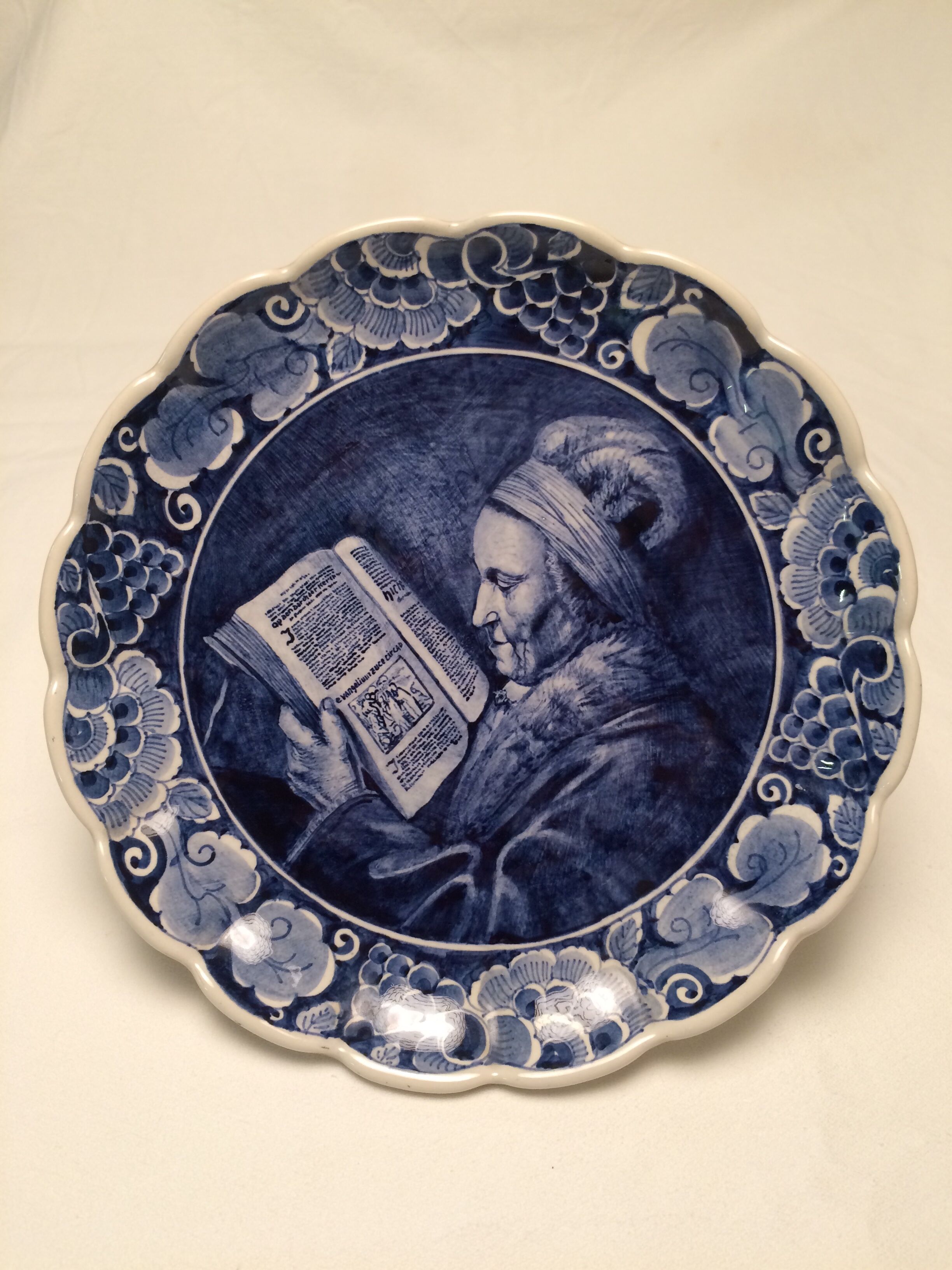 Delft blauw plate, Rembrandt motif