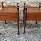 Pair of teak bedside tables