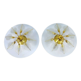 Italian Modern pair of brass ceiling lamps by Zero Quattro. 1970s