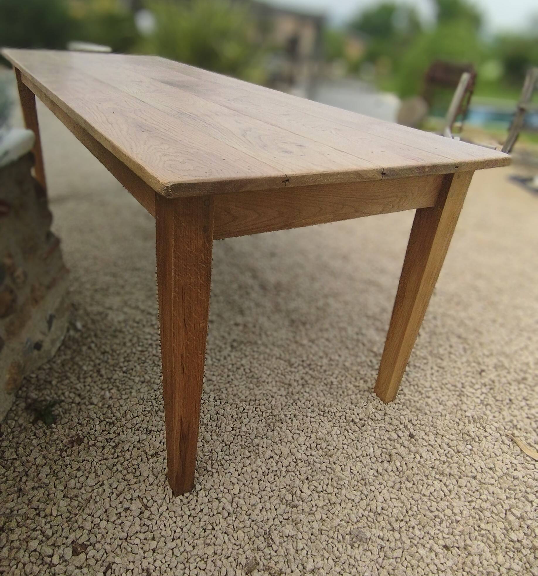 Solid oak farmhouse table 220 X 80 cm