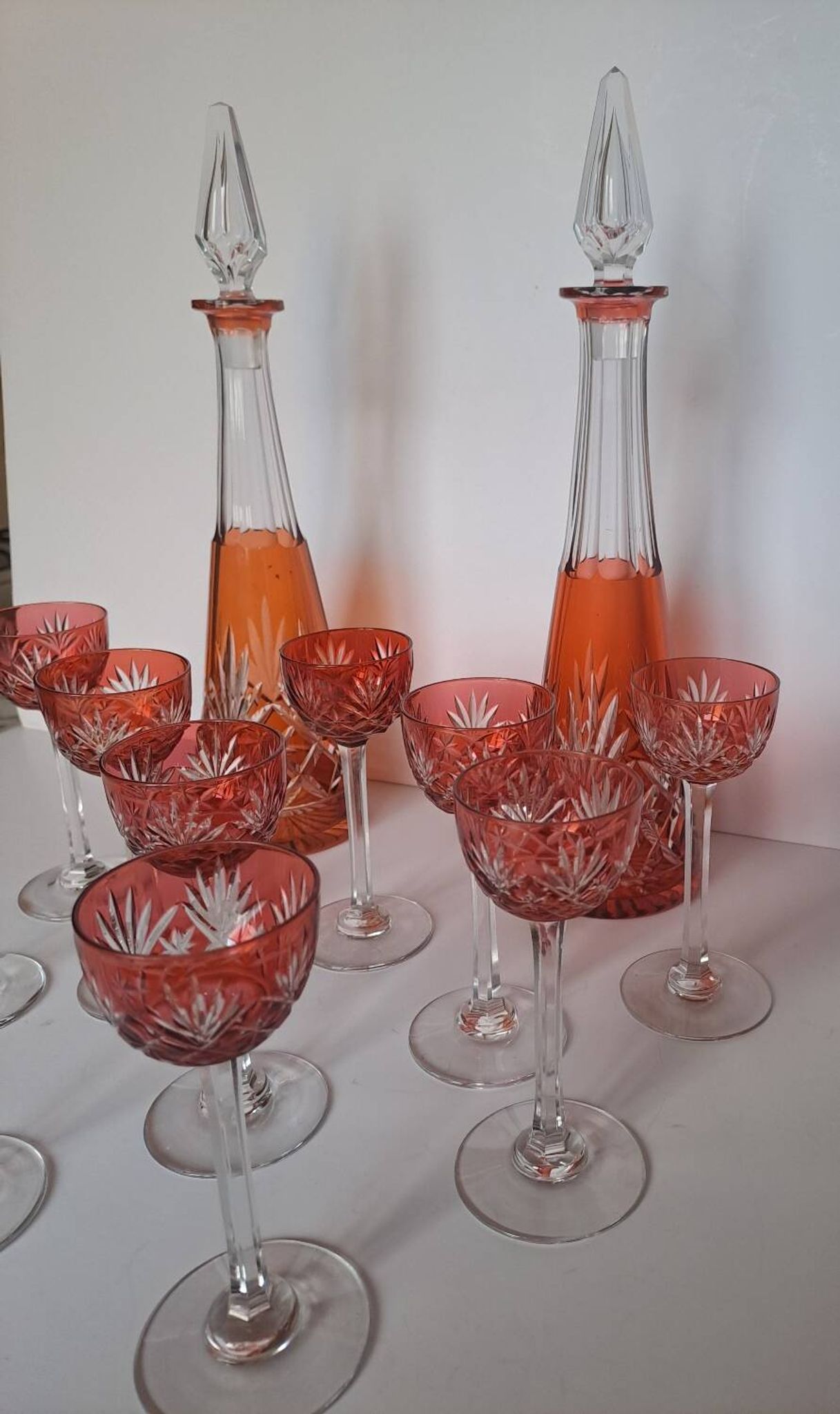 Crystal liqueur service from Saint Louis, Massenet model.