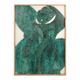 Relief panel "Step out of the frame!" in patinated wood. Contemporary.