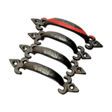 Black cast iron fleur-de-lys handles