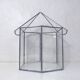 Verrière terrarium mini serre à cactus en verre et métal