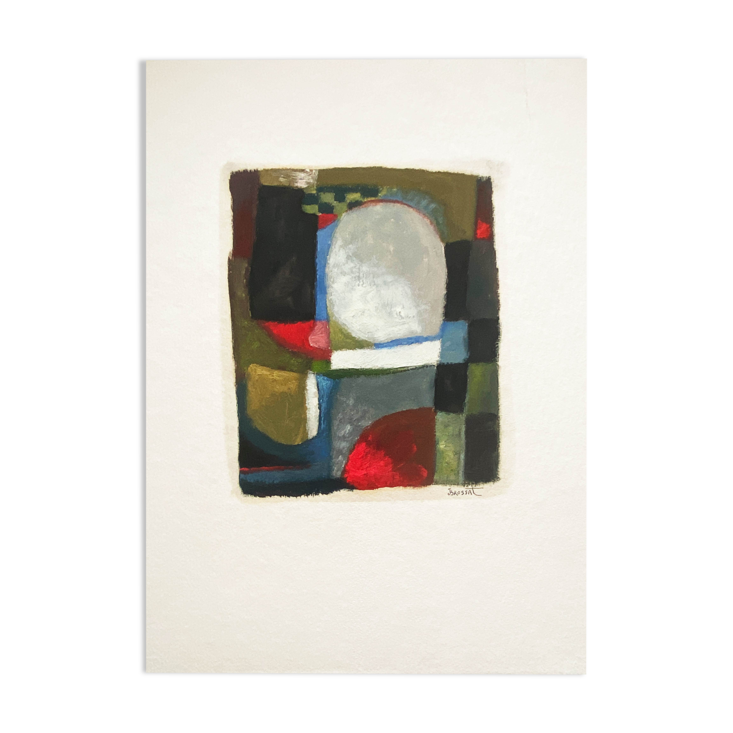 Painting "Abstraction" HSP by JM Brossat (born in 1946)