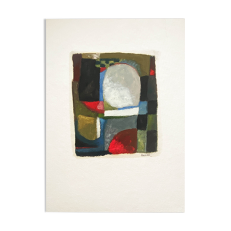 Painting "Abstraction" HSP by JM Brossat (born in 1946)