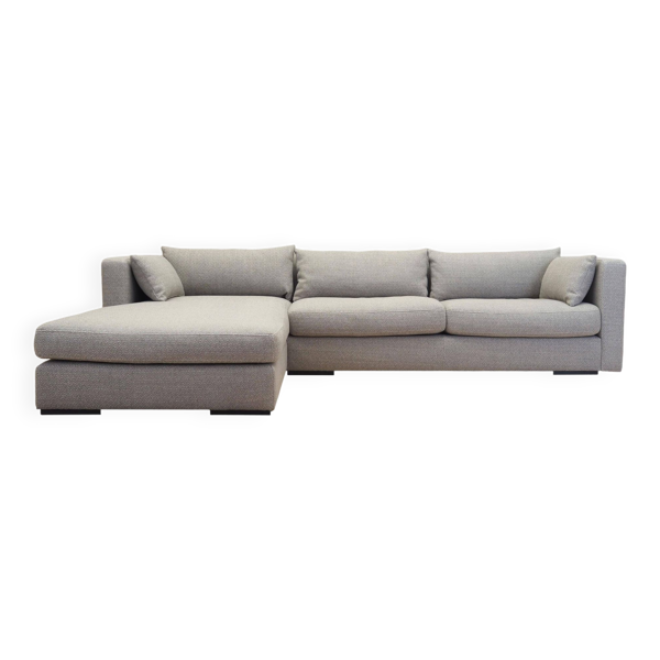 Canapé d'angle gris, design scandinave, années 00