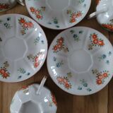 3 cups and saucers in fine porcelain