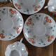 3 cups and saucers in fine porcelain