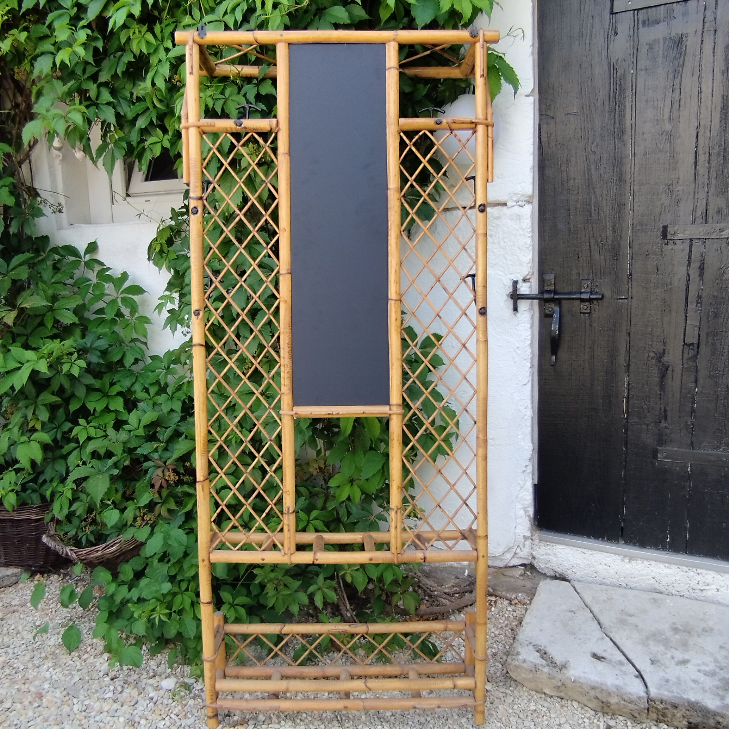 Vintage rattan wardrobe