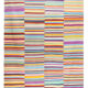 Tapis kilim afghan contemporain à bandes colorees 272 x 222 cm