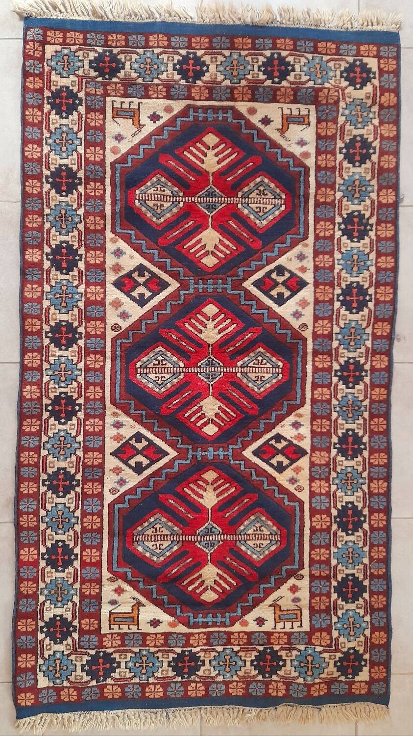 Caucasian Shirvan rug 107 x 205 cm pure wool