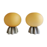 Set of 2 beautiful Foscarini table lamps with 80s Murano glass