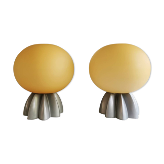 Set of 2 beautiful Foscarini table lamps with 80s Murano glass