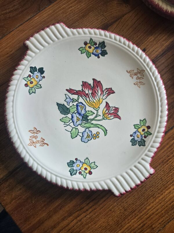 Service à Gâteau Longwy, Plat à Oreilles + 11 Assiettes
