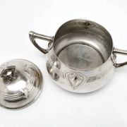 Art Nouveau sugar bowl, silver-plated brass, WMF, Germany, early 20th century