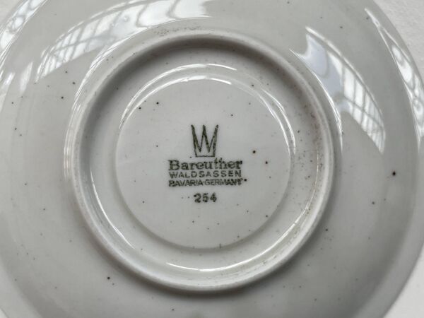 Service à café Bavaria en porcelaine, décor fleurs bleues, 24 pièces, 1970