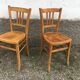 Pair of vintage curved wooden bistro chairs