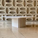 Square table in softened travertine by Berraldacci Design Collection
