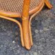 Round coffee table in cane and bamboo, vintage 1960