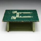 Green Art Populaire Side Table, France, 19th Century