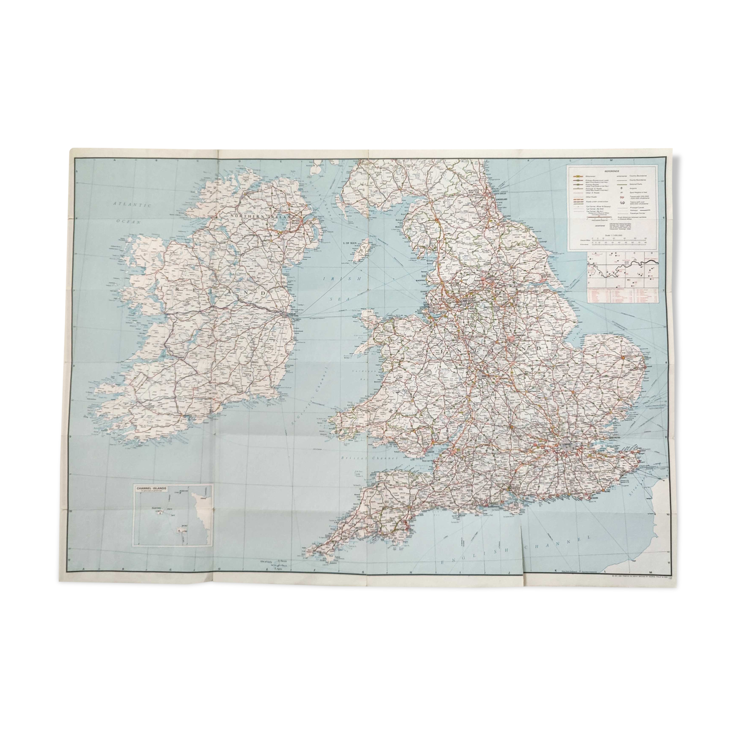 Vintage map of Great Britain 1972