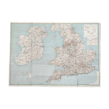 Vintage map of Great Britain 1972