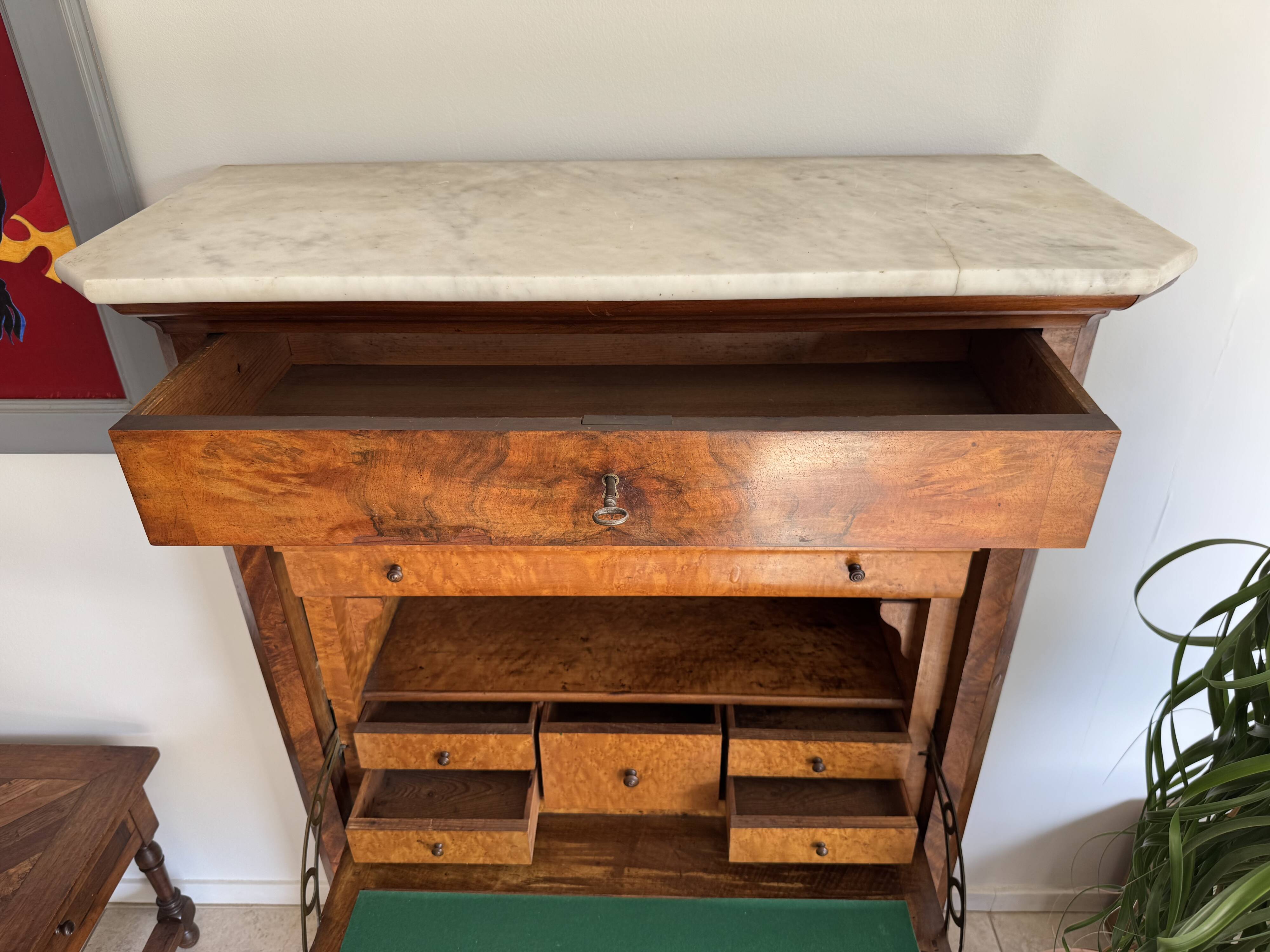 Secretaire, Louis, philippe, ronce de noyer