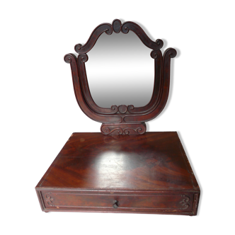 Napoleon III dressing table with mirror in mahogany veneer
