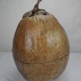 Old vintage decorative coconut ice cube bucket