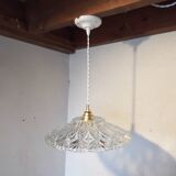 Vintage molded glass pendant light