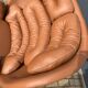 Chaise Joe Colombo Elda Longhi, cuir Cognac à l'état neuf !