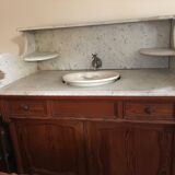 Vanity unit with antique washbasin