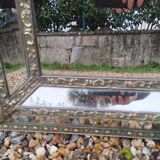 Antique mirror with copper moulding.