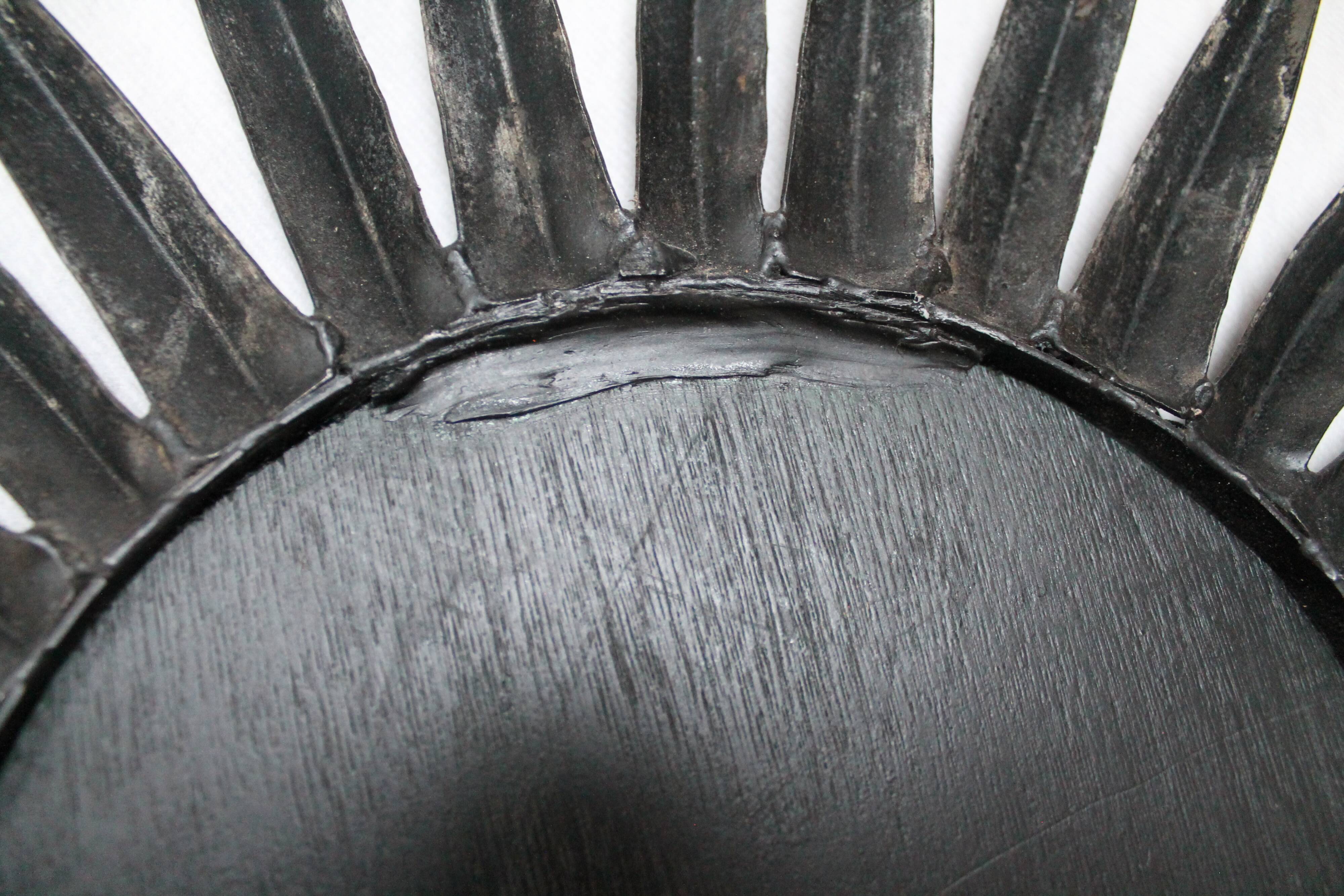 Mirror Sun 51x51cm black metal