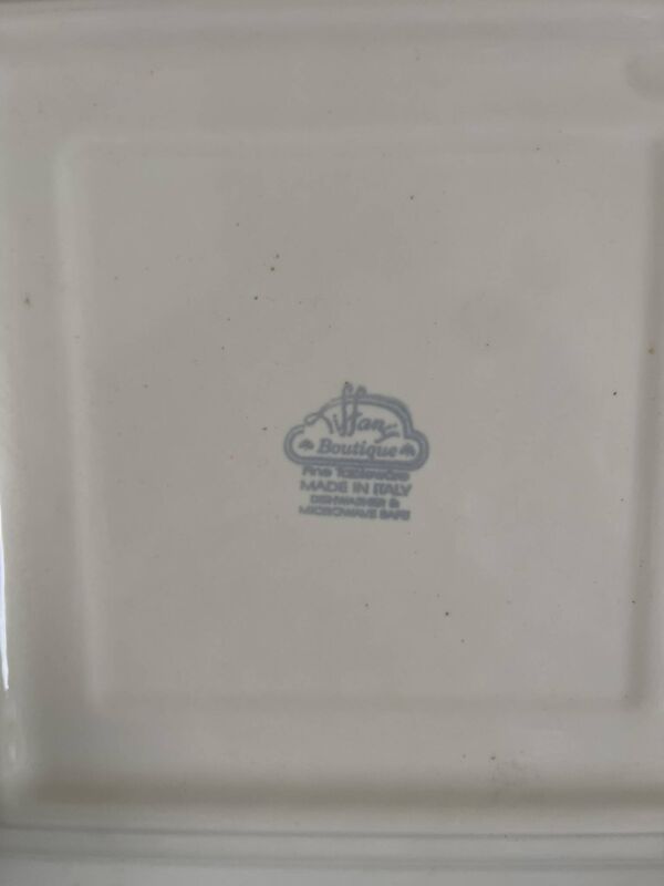 Ancien assiette décorative murale italienne tiffany jaune raisin 30x30cm