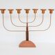 Large vintage brass and elm candelabra, 1940s