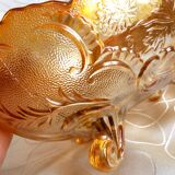 Glass fruit basket, Inwald Carnival molded glass bowl.