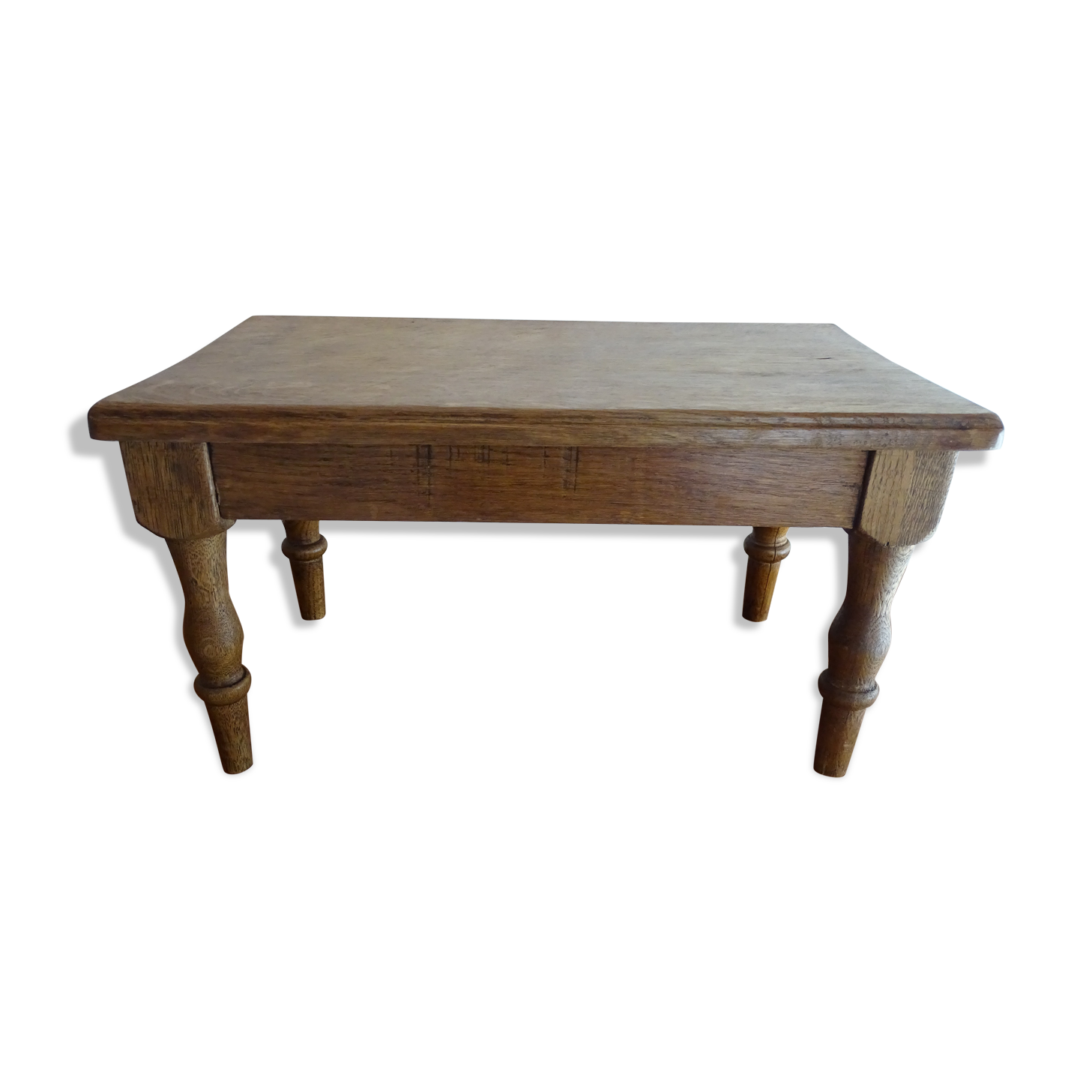 Old brutalist wood stool